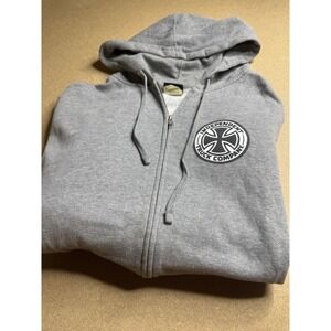 Y2k Independent Truck Company Mens XL Gray Full Zip Hoodie The Rest Skate